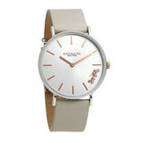 Buy Shop Coach Perry Silver DIal White Leather Strap Watch for Women - 14503116 USA Online
