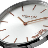Buy Shop Coach Perry Silver DIal White Leather Strap Watch for Women - 14503116 USA Online