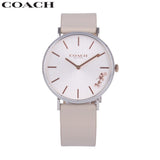 Buy Shop Coach Perry Silver DIal White Leather Strap Watch for Women - 14503116 USA Online