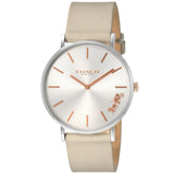 Buy Shop Coach Perry Silver DIal White Leather Strap Watch for Women - 14503116 USA Online