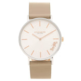 Buy Shop Coach Perry Silver DIal White Leather Strap Watch for Women - 14503116 USA Online