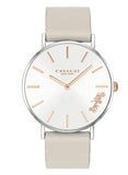 Buy Shop Coach Perry Silver DIal White Leather Strap Watch for Women - 14503116 USA Online