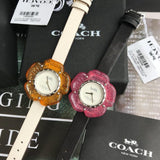 Buy Shop Coach Perry White Dial Beige Leather Strap Watch for Women - 14503050 USA Online