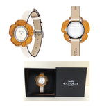 Buy Shop Coach Perry White Dial Beige Leather Strap Watch for Women - 14503050 USA Online
