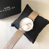 Buy Shop Coach Perry White Dial Beige Leather Strap Watch for Women - 14503157 USA Online