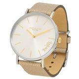 Buy Shop Coach Perry White Dial Beige Leather Strap Watch for Women - 14503157 USA Online
