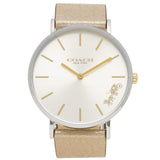 Buy Shop Coach Perry White Dial Beige Leather Strap Watch for Women - 14503157 USA Online