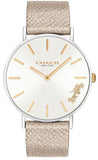 Buy Shop Coach Perry White Dial Beige Leather Strap Watch for Women - 14503157 USA Online