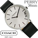 Buy Shop Coach Perry White Dial Black Leather Strap Watch for Women - 14503115 USA Online