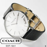 Buy Shop Coach Perry White Dial Black Leather Strap Watch for Women - 14503115 USA Online