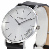 Buy Shop Coach Perry White Dial Black Leather Strap Watch for Women - 14503115 USA Online