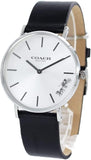 Buy Shop Coach Perry White Dial Black Leather Strap Watch for Women - 14503115 USA Online