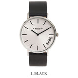 Buy Shop Coach Perry White Dial Black Leather Strap Watch for Women - 14503115 USA Online