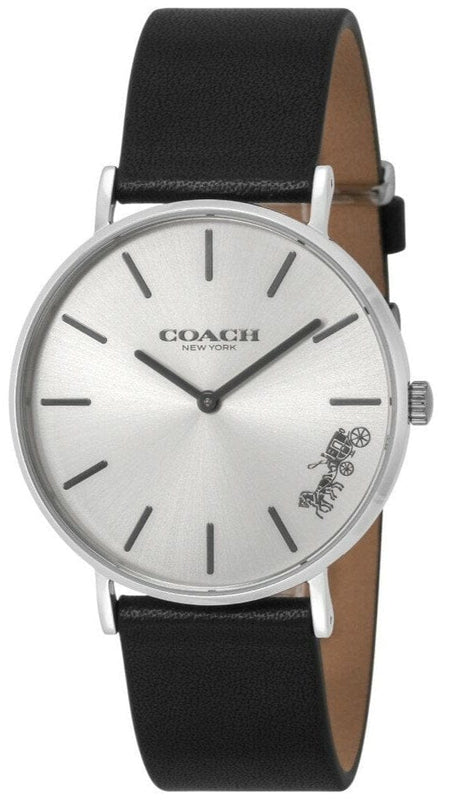 Buy Shop Coach Perry White Dial Black Leather Strap Watch for Women - 14503115 USA Online