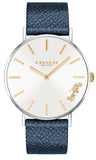 Buy Shop Coach Perry White Dial Blue Leather Strap Watch for Women - 14503156 USA Online