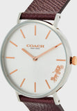Buy Shop Coach Perry White Dial Brown Leather Strap Watch for Women - 14503154 USA Online