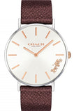 Buy Shop Coach Perry White Dial Brown Leather Strap Watch for Women - 14503154 USA Online