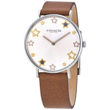 Buy Shop Coach Perry White Dial Brown Leather Strap Watch for Women - 14503242 USA Online