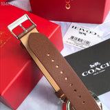 Buy Shop Coach Perry White Dial Brown Leather Strap Watch for Women - 14503514 USA Online