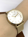 Buy Shop Coach Perry White Dial Gold Mesh Bracelet Watch for Women - 14503125 USA Online