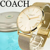 Buy Shop Coach Perry White Dial Gold Mesh Bracelet Watch for Women - 14503125 USA Online