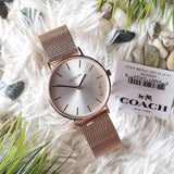 Buy Shop Coach Perry White Dial Gold Mesh Bracelet Watch for Women - 14503125 USA Online