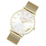 Buy Shop Coach Perry White Dial Gold Mesh Bracelet Watch for Women - 14503125 USA Online