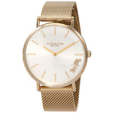 Buy Shop Coach Perry White Dial Gold Mesh Bracelet Watch for Women - 14503125 USA Online