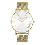 Buy Shop Coach Perry White Dial Gold Mesh Bracelet Watch for Women - 14503125 USA Online