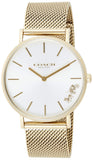 Buy Shop Coach Perry White Dial Gold Mesh Bracelet Watch for Women - 14503125 USA Online