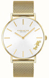 Buy Shop Coach Perry White Dial Gold Mesh Bracelet Watch for Women - 14503125 USA Online
