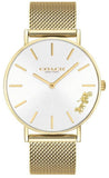 Buy Shop Coach Perry White Dial Gold Mesh Bracelet Watch for Women - 14503125 USA Online