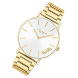 Buy Shop Coach Perry White Dial Gold Steel Strap Watch for Women - 14503345 USA Online