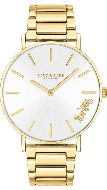 Buy Shop Coach Perry White Dial Gold Steel Strap Watch for Women - 14503345 USA Online