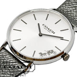 Buy Shop Coach Perry White Dial Grey Leather Strap Watch for Women - 14503155 USA Online
