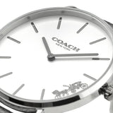 Buy Shop Coach Perry White Dial Grey Leather Strap Watch for Women - 14503155 USA Online