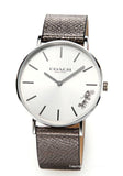 Buy Shop Coach Perry White Dial Grey Leather Strap Watch for Women - 14503155 USA Online