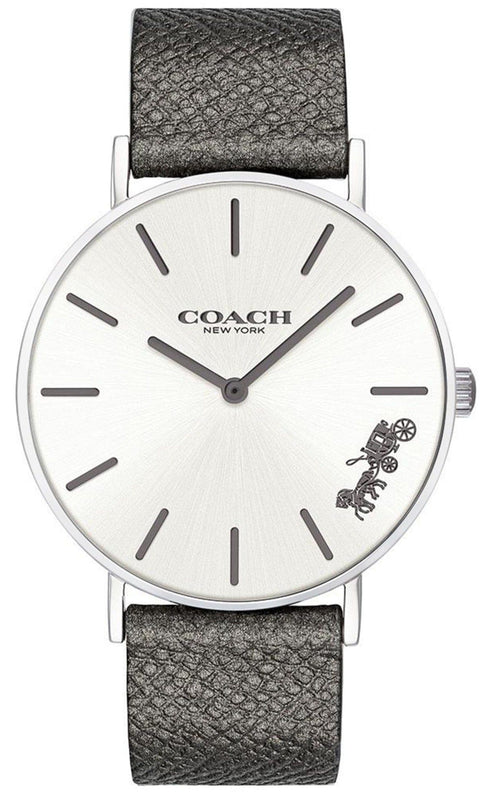 Buy Shop Coach Perry White Dial Grey Leather Strap Watch for Women - 14503155 USA Online