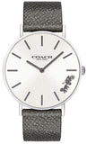 Buy Shop Coach Perry White Dial Grey Leather Strap Watch for Women - 14503155 USA Online