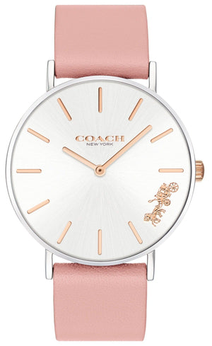 Buy Shop Coach Perry White Dial Pink Leather Strap Watch for Women - 14503118 USA Online