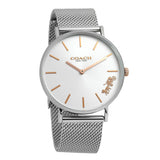 Buy Shop Coach Perry White Dial Silver Mesh Bracelet Watch for Women - 14503124 USA Online