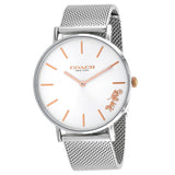 Buy Shop Coach Perry White Dial Silver Mesh Bracelet Watch for Women - 14503124 USA Online