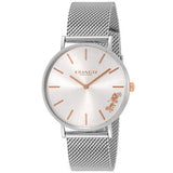 Buy Shop Coach Perry White Dial Silver Mesh Bracelet Watch for Women - 14503124 USA Online