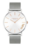 Buy Shop Coach Perry White Dial Silver Mesh Bracelet Watch for Women - 14503124 USA Online