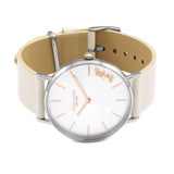 Buy Shop Coach Perry White Dial White Leather Strap Watch for Women - 14503117 USA Online