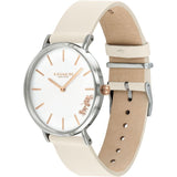 Buy Shop Coach Perry White Dial White Leather Strap Watch for Women - 14503117 USA Online