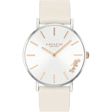 Buy Shop Coach Perry White Dial White Leather Strap Watch for Women - 14503117 USA Online