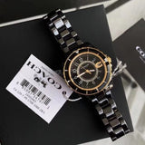 Buy Shop Coach Preston Black Dial Black Steel Strap Watch for Women - 14503461 USA Online