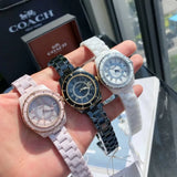 Buy Shop Coach Preston Black Dial Black Steel Strap Watch for Women - 14503461 USA Online