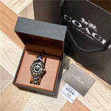 Buy Shop Coach Preston Black Dial Black Steel Strap Watch for Women - 14503461 USA Online
